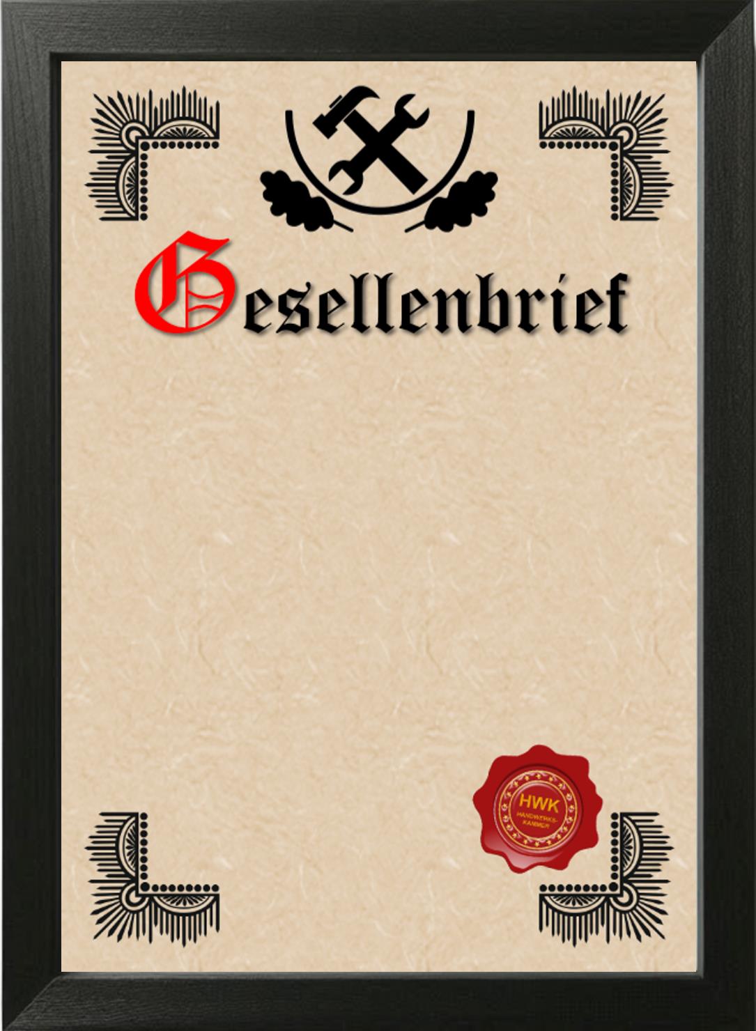 Traditioneller Gesellenbrief zum Selbstgestalten – Authentisch & Zeitlos