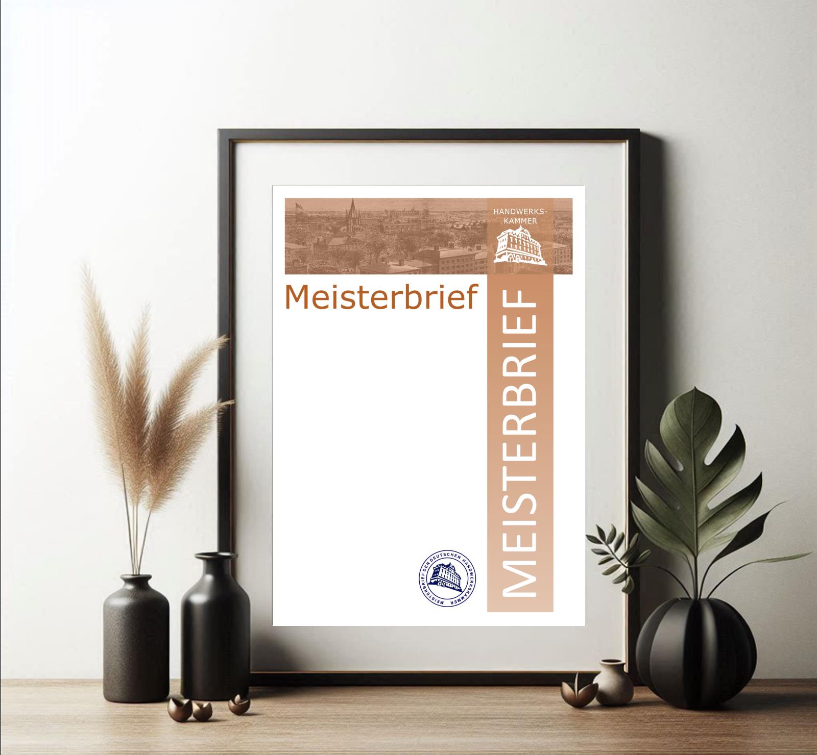 Meisterbrief Handwerkskammer Blanko Urkunde zum Selbstgestalten