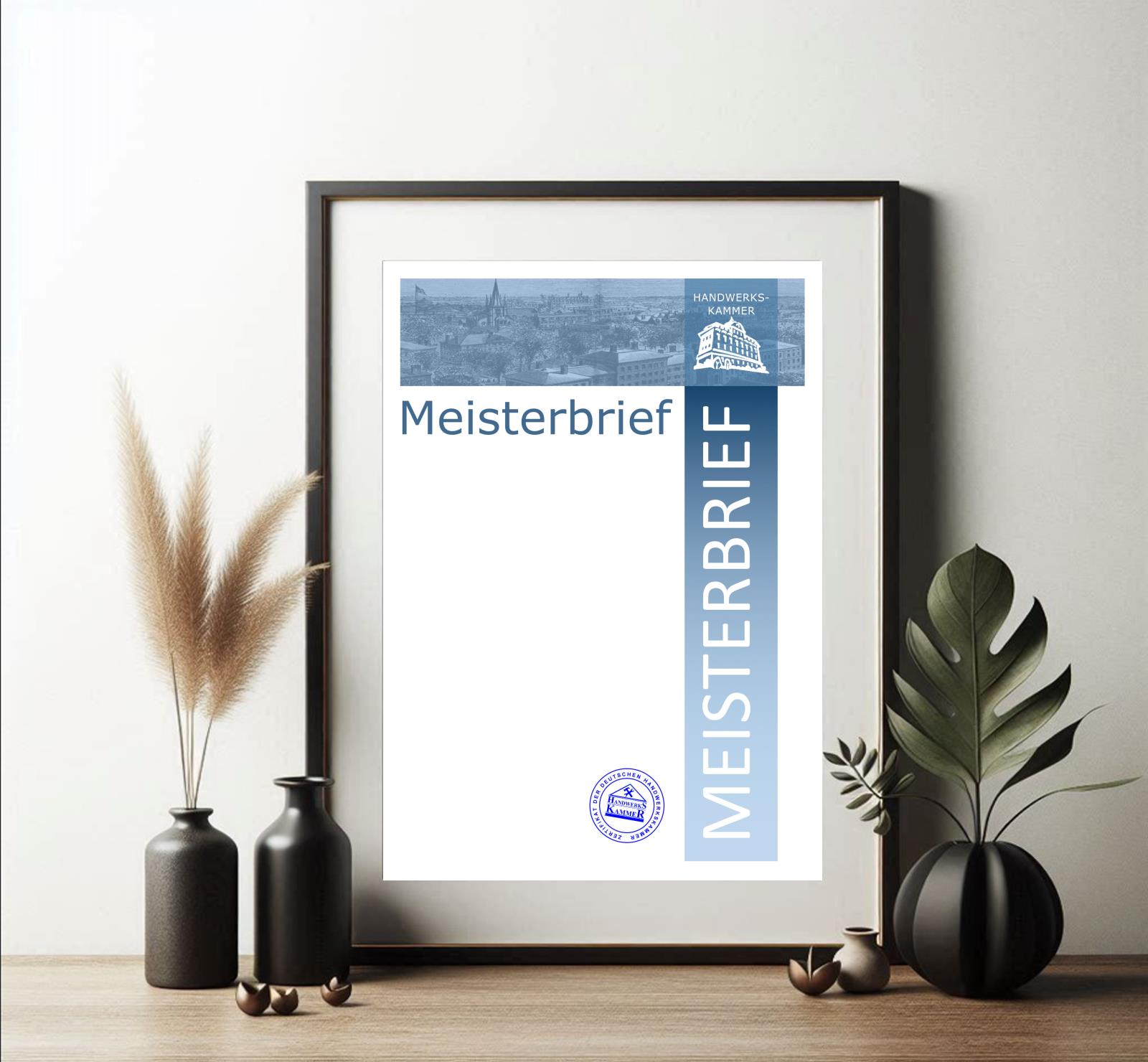 Elegante Handwerkskammer Urkunde zum Download