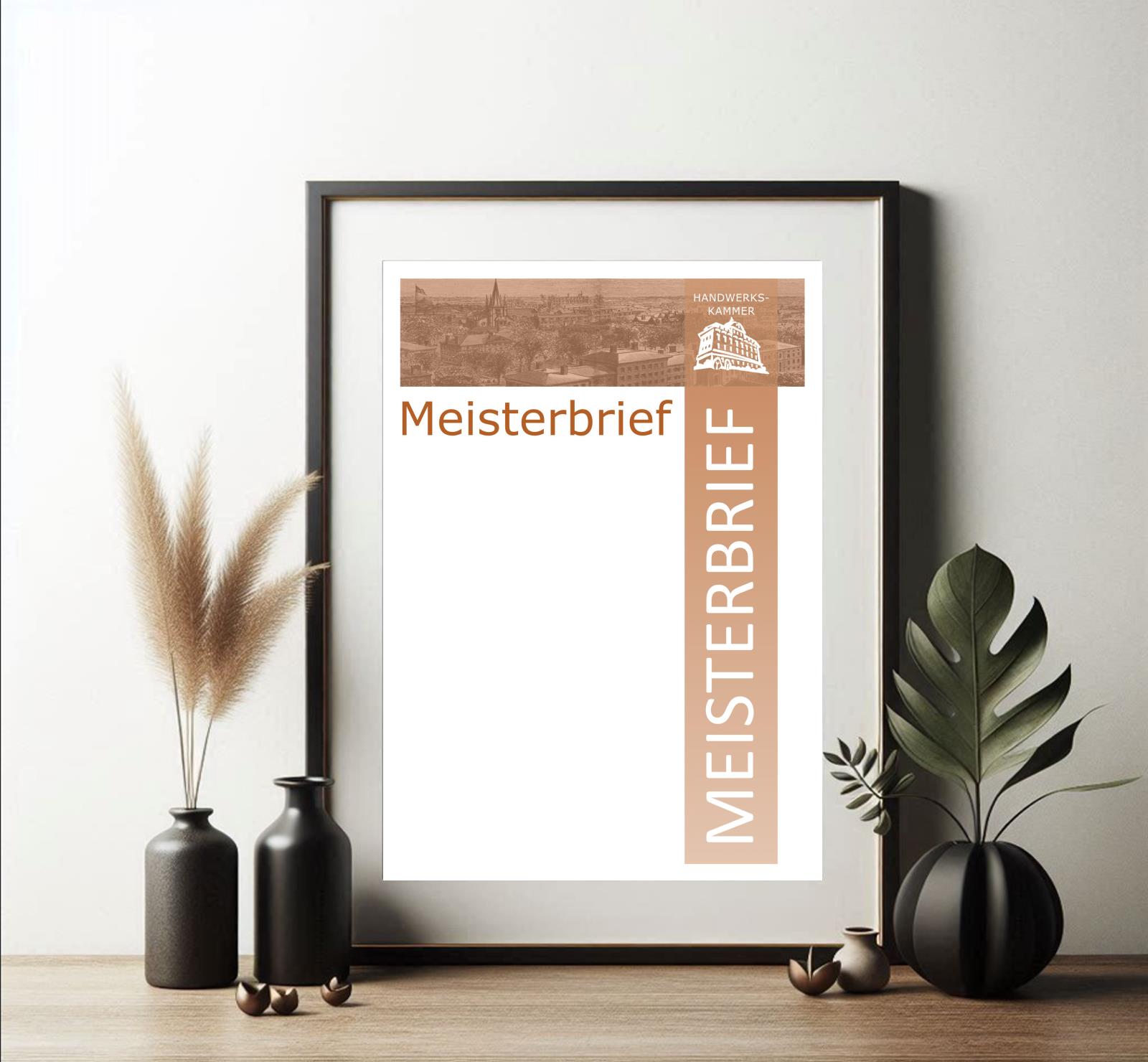 Meisterbrief Handwerkskammer Blanko Urkunde zum Selbstgestalten