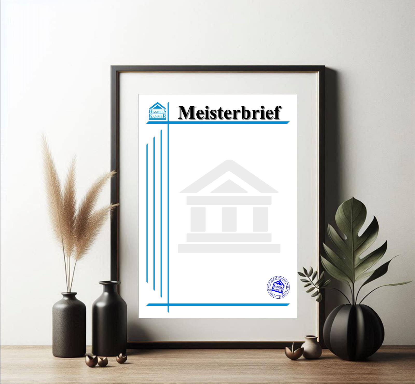 Blanko Meisterbrief-Vorlage der Handelskammer zum Download
