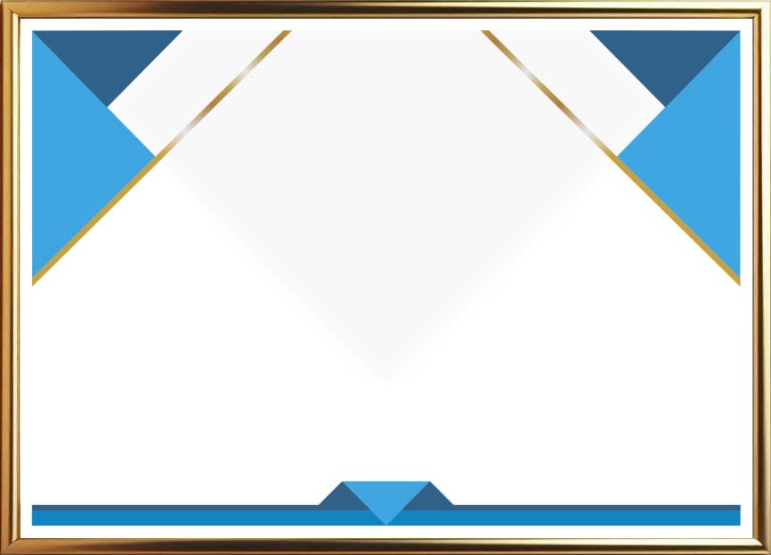 Professionelle Urkunden-Vorlage in Blau und Gold