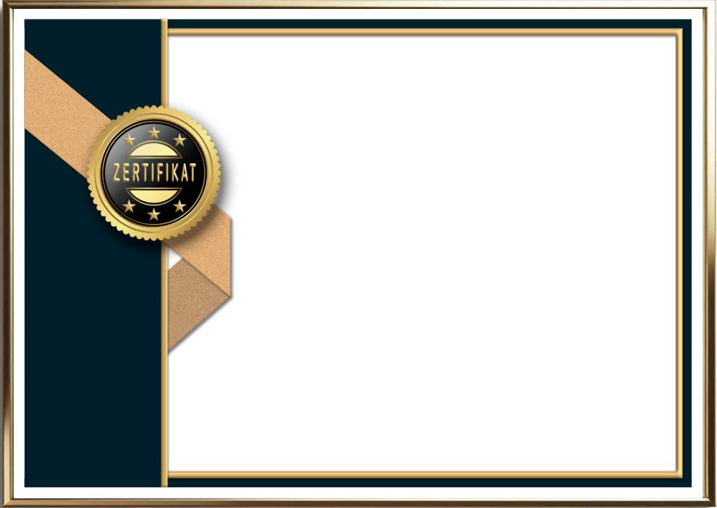 Stilvolles Blanko-Zertifikat für besondere Leistungen