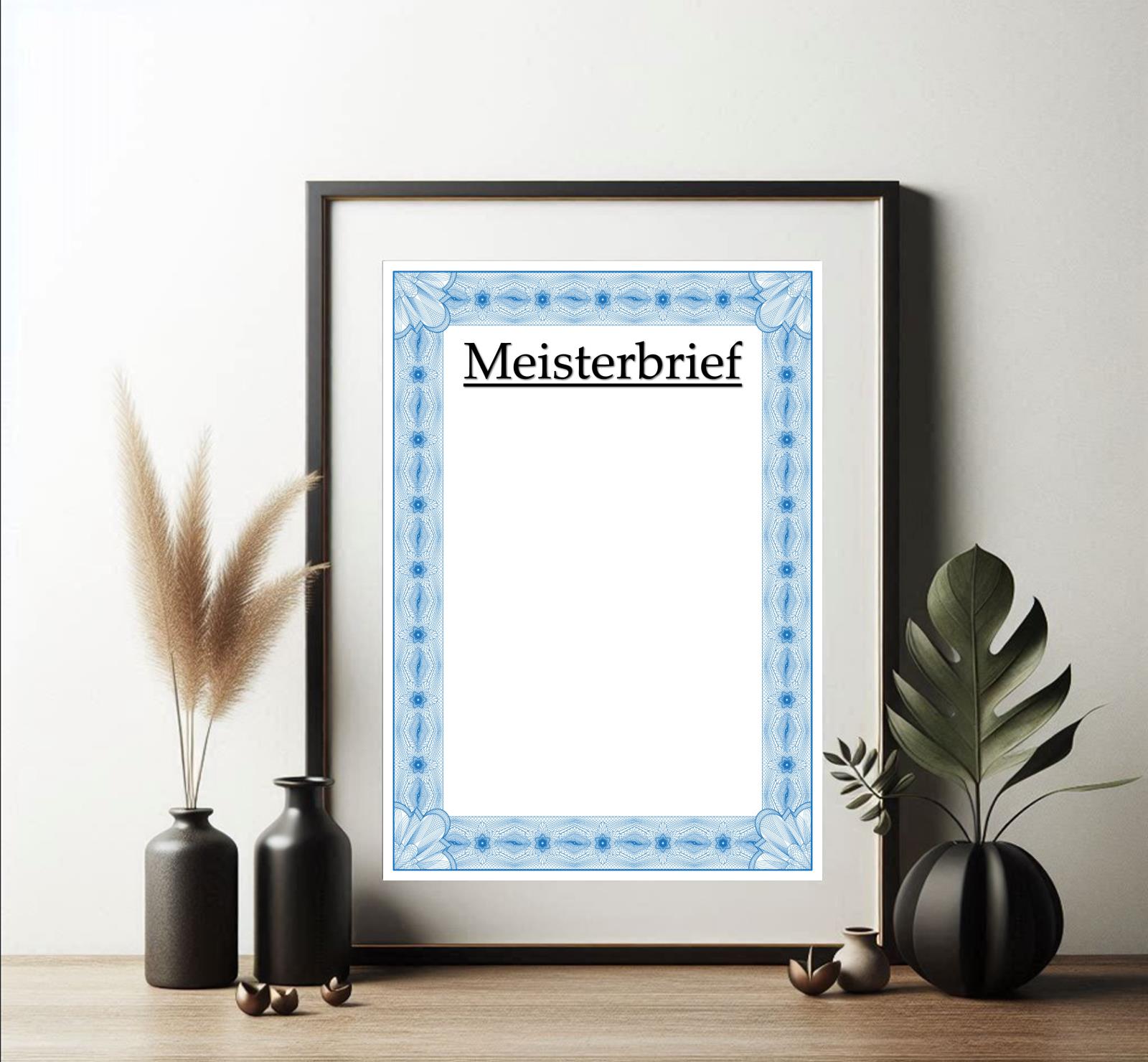 Hochwertige Meisterbrief Vorlage zum Selbstgestalten