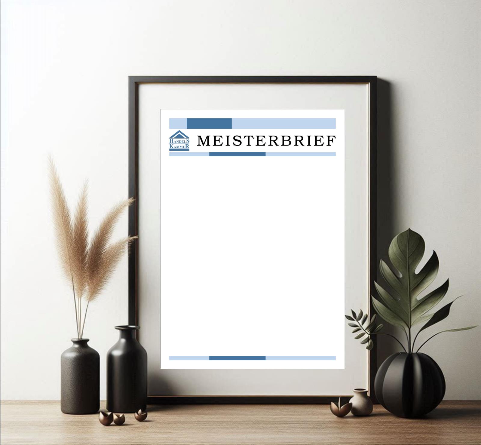 Blanko Meisterbrief-Urkunde (Handelskammer) als PDF Sofort-Download