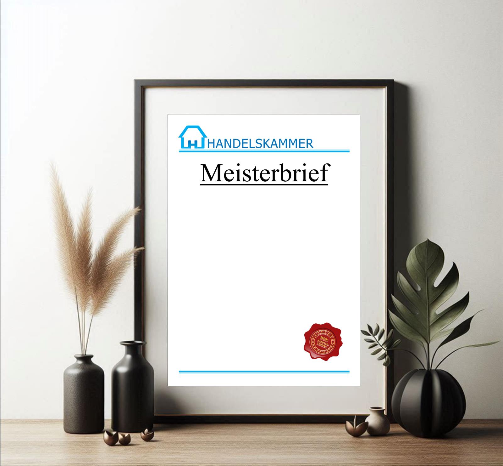 Blanko Meisterbrief Handelskammer – Hochwertige Download-Vorlage