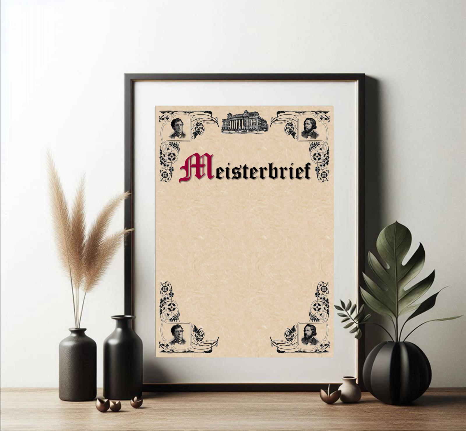 Blanko Meisterbrief Handelskammer – Elegante Urkundenvorlage als PDF-Download