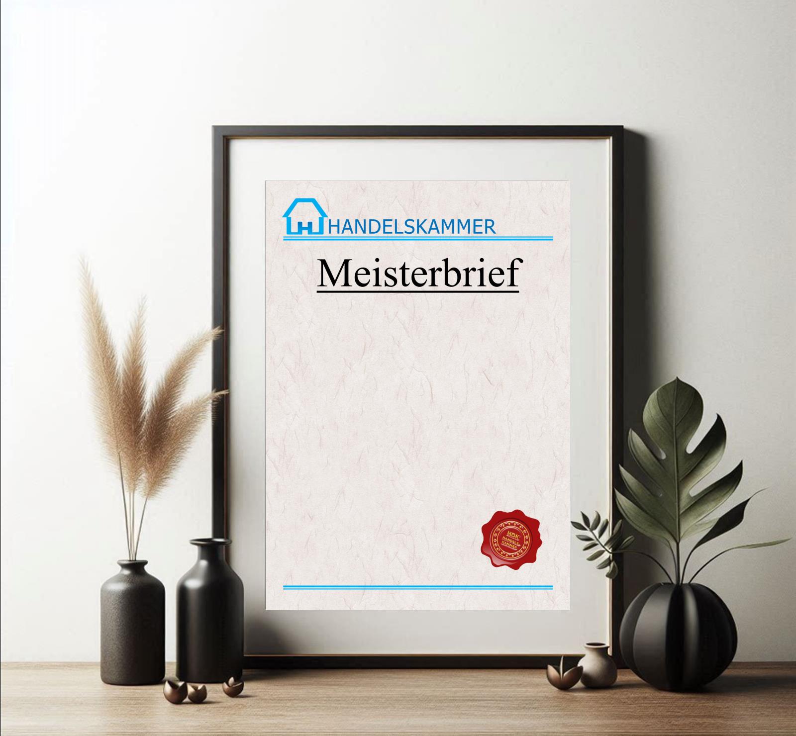 Blanko Meisterbrief Handelskammer – Hochwertige Download-Vorlage