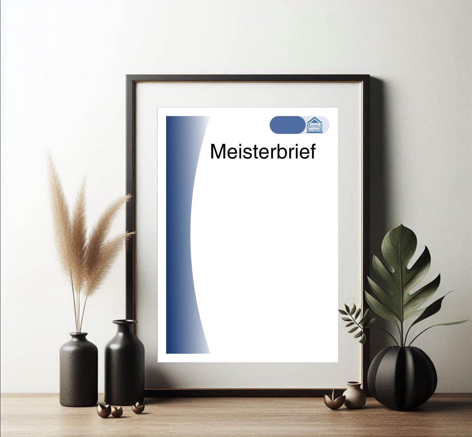 Blanko Meisterbrief Handelskammer zum Selbstgestalten