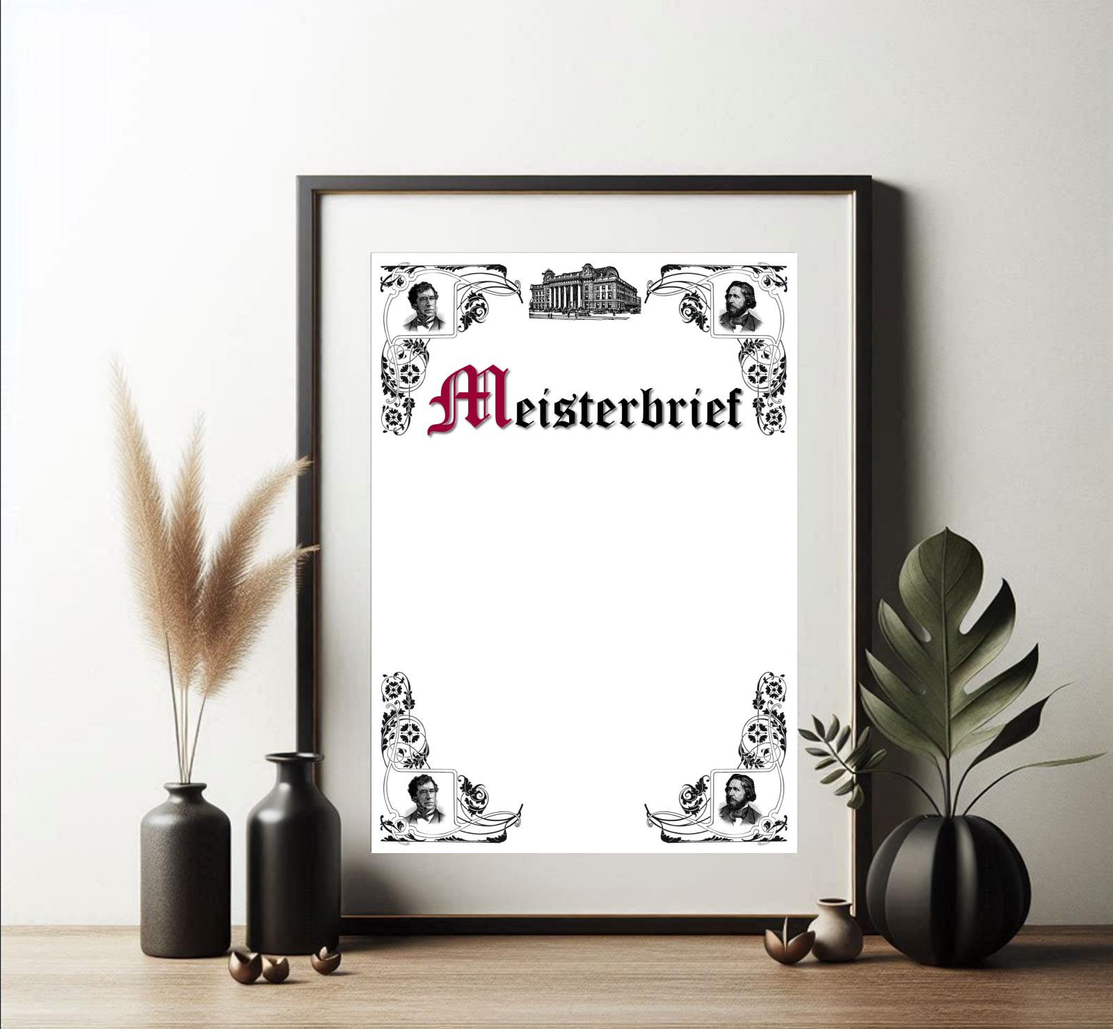 Blanko Meisterbrief Handelskammer – Elegante Urkundenvorlage als PDF-Download