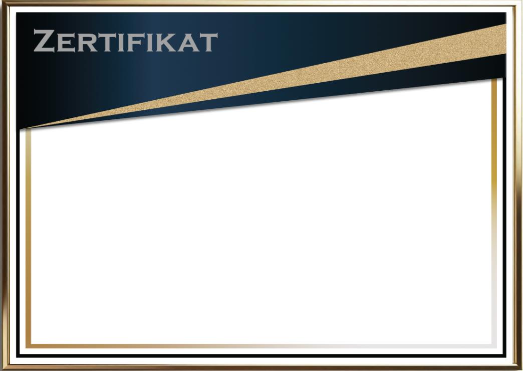 Hochwertige Zertifikat-Vorlage in Dunkelblau und Gold