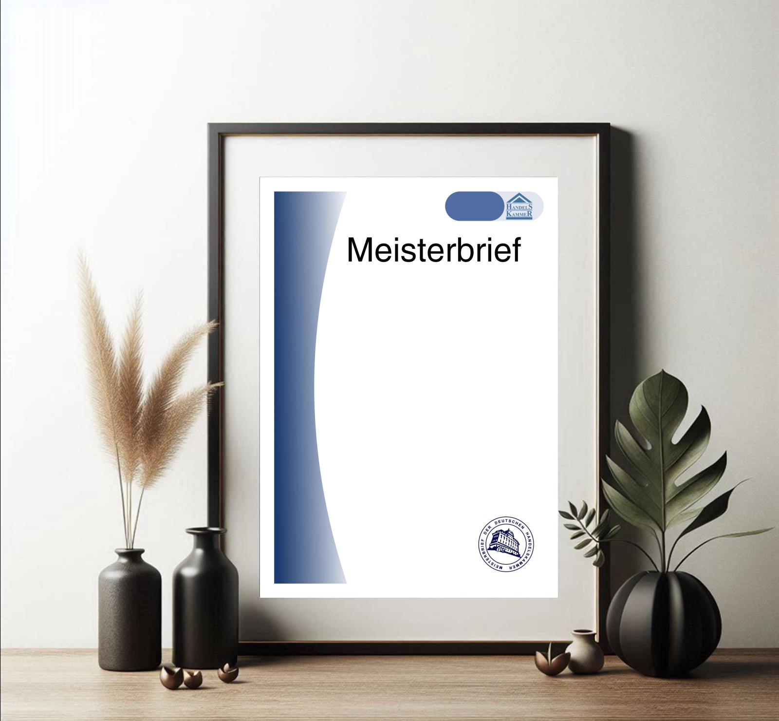 Blanko Meisterbrief Handelskammer zum Selbstgestalten