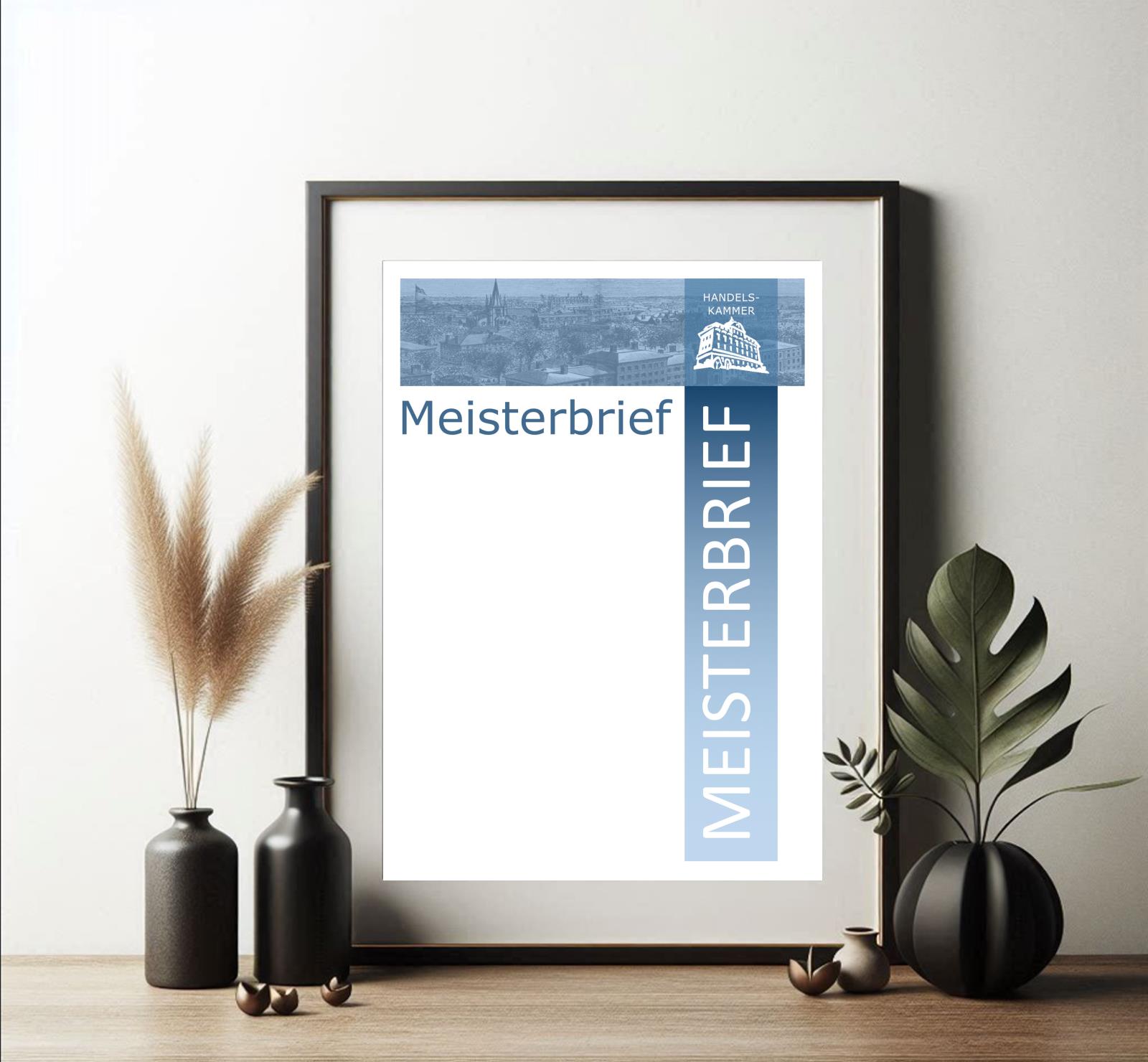 Blanko Meisterbrief Handelskammer als PDF-Download – Stilvolle Urkunde