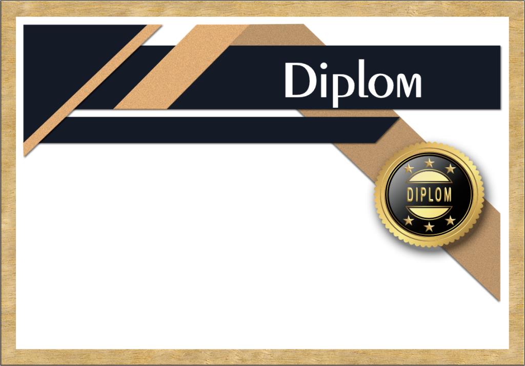 Professionelle Diplomvorlage in Gold und Schwarz